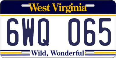 WV license plate 6WQ065