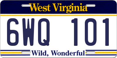 WV license plate 6WQ101