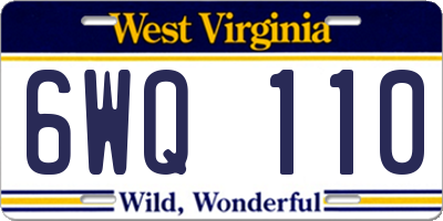 WV license plate 6WQ110