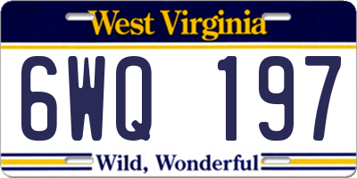 WV license plate 6WQ197