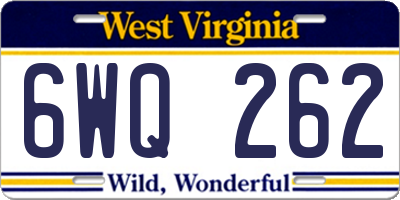 WV license plate 6WQ262