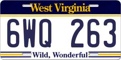 WV license plate 6WQ263