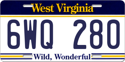 WV license plate 6WQ280
