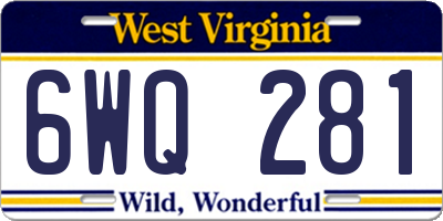 WV license plate 6WQ281
