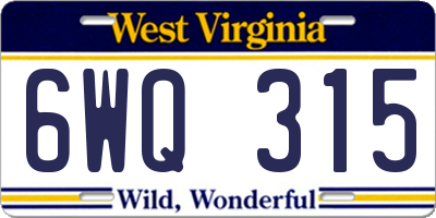 WV license plate 6WQ315