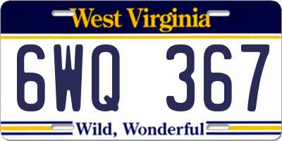 WV license plate 6WQ367