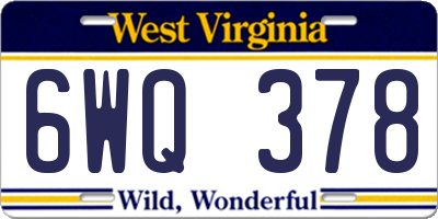 WV license plate 6WQ378