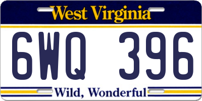 WV license plate 6WQ396