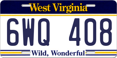 WV license plate 6WQ408