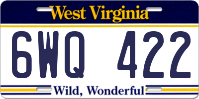 WV license plate 6WQ422