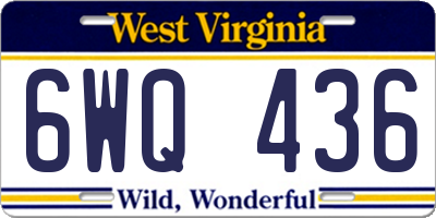 WV license plate 6WQ436