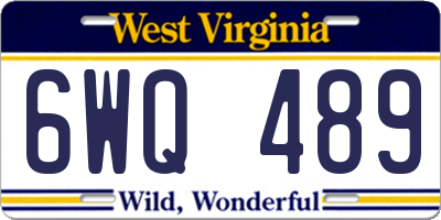 WV license plate 6WQ489