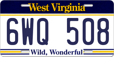 WV license plate 6WQ508