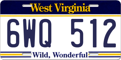 WV license plate 6WQ512