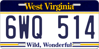 WV license plate 6WQ514