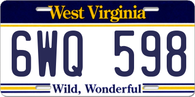 WV license plate 6WQ598