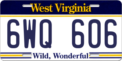 WV license plate 6WQ606