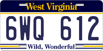 WV license plate 6WQ612