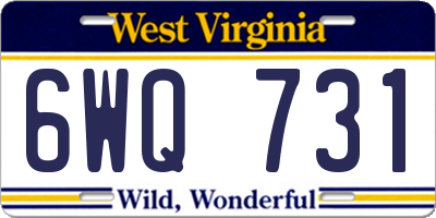 WV license plate 6WQ731
