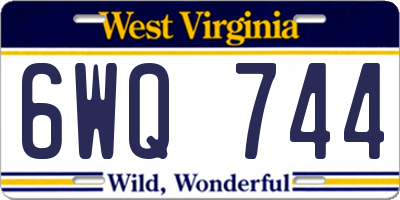 WV license plate 6WQ744