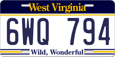 WV license plate 6WQ794