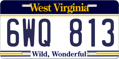 WV license plate 6WQ813