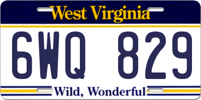 WV license plate 6WQ829