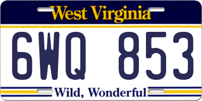 WV license plate 6WQ853