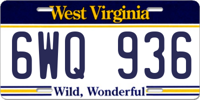 WV license plate 6WQ936