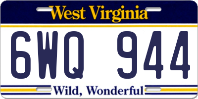 WV license plate 6WQ944