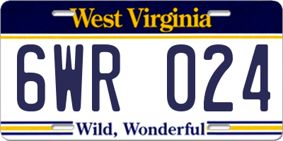 WV license plate 6WR024