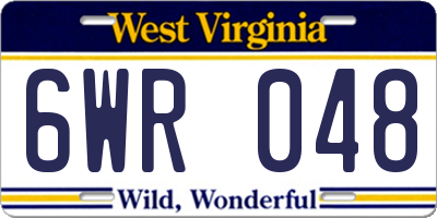 WV license plate 6WR048