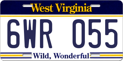 WV license plate 6WR055
