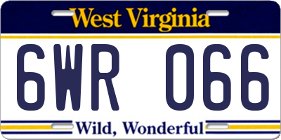WV license plate 6WR066