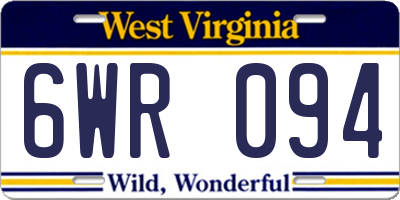 WV license plate 6WR094