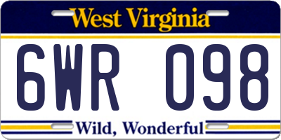 WV license plate 6WR098