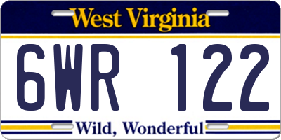 WV license plate 6WR122