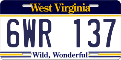 WV license plate 6WR137