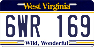 WV license plate 6WR169