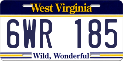 WV license plate 6WR185
