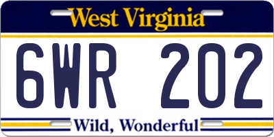 WV license plate 6WR202