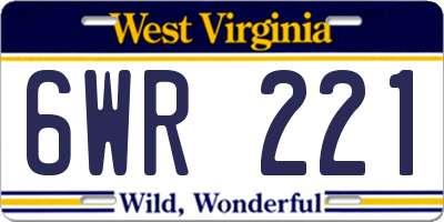 WV license plate 6WR221