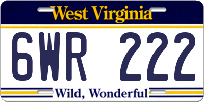 WV license plate 6WR222
