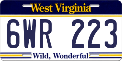 WV license plate 6WR223