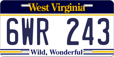 WV license plate 6WR243