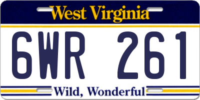 WV license plate 6WR261