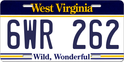WV license plate 6WR262