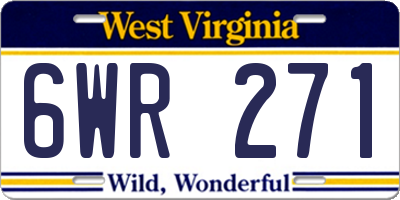 WV license plate 6WR271