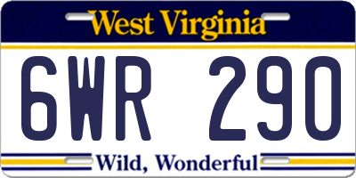 WV license plate 6WR290