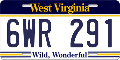 WV license plate 6WR291